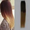 Nastro di trama della pelle nelle estensioni dei capelli umani T2 / 27 Ombre Color 2,5 g per pezzo Nastro da 40 pezzi in capelli umani Nastro senza cuciture sui capelli