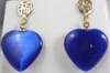 Women Heart-Shape Cat's Eye Stone Drop Dangle Stud/Hook Earrings Jewelry Gifts<<<free shipping