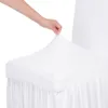 Capa de cadeira elástica de cor sólida Spandex Stretch Slipcovers Ruffled Washable Long Chair Seat Covers For Home Kitchen Sala de jantar Wedding Banquet Party Hotel