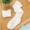 Été bébé tube bas à volants filles coton filet creux uniforme genou chaussettes hautes nourrissons et tout-petits coton couleur pure chaussette 0-4T A9812