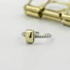 Solid 925 Sterling Zilver Vinger Ringen voor Vrouwen Rechthoek Gold Tone Metalen Henneptouw Vintage Open Ring Fijne Sieraden Hele YMR2289V