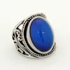 New Design Antique Silver Plated Color Change Mood Stone Ring Size 7 8 9 for Womens Gift