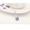 RomanTic Love Wish Drifting Bottle Heart Shaped Crystal Pendants Halsband Kvinnlig Smycken Böhmen Halsband för kvinnor