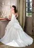 Best Selling 2019 Glamour A-Line Lace Up Ruches Satijn Ivory Trouwjurken Mooie Flare Bridal Gown Divid8318