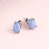 Oval Diamond Opal stud Earrings Engagement Wedding Ear rings women fashion Jewelry will and sandy gift