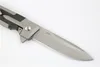 High End Flipper Kniv S35VN Stone Wash Blade Carbon Fiber + TC4 Titan Alloy Handtag EDC Pocket Folding Knives Nylon Case