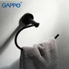 Gappo Towel Ring Banheiro Montado Black Toalheiro Anéis Hanger Acessórios Banheiro Hardware