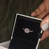 Äkta 925 Sterling Silver CZ diamantbröllopsring med LOGO Originallåda för Pandora-ringar Julklapp för kvinnor