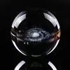 6CM Diameter Globe Galaxy Miniaturen Kristallen Bol 3D Laser Gegraveerde Quartz Glazen Bol Bol Woondecoratie Accessoires Gifts265I