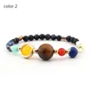 Galaxy Natural Volcano Lava Stone Beaded Strand for Men Galactic Solar System Universe Jewelry Eight Planes Cool Bracelets