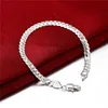 Cadena lateral de 5M - pulsera chapada en plata esterlina con dinero masculino; Pulsera de plata 925 para hombre y mujer nueva SPB199