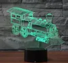 Железнодорожный двигатель 3D иллюзия настольная лампа 7 сменных цветов светодиодные ночь свет подарок #R87