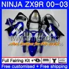 Body For KAWASAKI ZX 9R 9 R ZX 900 ZX9R 00 01 02 03 216HM.0 ZX900 900CC ZX9 R ZX-9R 2000 2001 2002 2003 Motorcycle Fairing Kit Black white