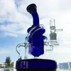 Wholesale Hookahs Tornado Recycler Bong Showerhead Perc Dab Rig Klein Heady Glass Water Pipe Heavy Base Glass With Bowl Oil Rigs WP308 14mm Female Joint 4mm Thick