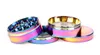 Hot zinc alloy four layer diameter 50MM colorful ice blue cigarette lighter triangle smoke cutter