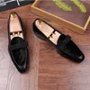 Hot sales Genuine Patent Leather And Nubuck Leather Patchwork With Bow Tie Men Wedding Black Dress Shoes Men's Banquet Loafers