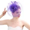 Alta Qualidade Linen Feather Senhoras Chapéus de Casamento de Fios Net Fios para Mulheres Elegante Chapeu Femme Mariagem Chapeu Casamento Mingli Tengda