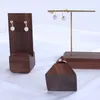 Gran oferta, soporte para presentación de joyería de madera de nogal negro natural, pendientes, anillo, exposición, nuevo diseño, soportes de tamaño personalizado para escaparate