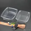 Transparente Einweg-Geschirr-Lunchboxen mit Deckel-Siegel-Obst-Salat Bento-Box-Platz-Square Nehmen Sie die Lunchbox 0 56zq