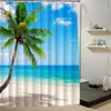 Summer Fresh Beach Square Sky Pattern 3D Print Stain for Bathroom Decor Product Bathrate Bather Drape6464629