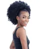 Siyah Kadınlar için insan Saç Afro Puf At Kuyruğu Uzantıları Kinky Kıvırcık İpli Saç At Kuyruğu Hairpieces Doğal Kinky Kıvırcık Klipler Ponytails