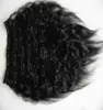 Kinky Straight Clip In Hair Extensions natural kinky coarse clip ins 10 Pieces And 120g/Set Natural Color