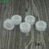 10pcs 5ml 5ml açık akrilik balmumu konsantresi kapları yapışmaz silikon dab bho karma yağ kuru depolama kavanozları 4014113