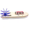 Double Paddel Electric Minglun Boat Speedboat Primär och sekundär pusselseteknik Small Production Ship Model Popular Science Experiment Solar Energy Toys