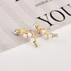 Mulheres Moda 1 Pares Elegant Pearl Star Stud Brincos Bonito Ear Turns Wedding Jóias