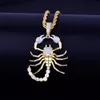 Scorpion animal Pingente Neckalce Hip Hop Jóias Masculinas Com Corrente de Ouro Cor Prata Bling Ice Fora Cubic Zircon Rocha Colar Para Presente