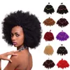 Mongolian Afro Kinky Curly Hair Buntar Bulks Syntetiska hårförlängningar Korta buggblondin 10inch 50gram flätat vrid hår för svarta kvinnor