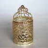 Gold Silver Hollow Candlesticks Decorative Candle Holder Tealight Candlestick Hanging Lantern Bird Cage Free Shipping ZA6882