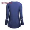 Miyahouse Patchwork O-Neck Lady T-Shirt Spring Autumn Long Sleeve Women Shirts Casual Cotton Large Size Loose Tops For Female