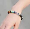 jln fatima hand lava bracet hamsa yoga Healing Energy Power Beads Stretch Bracets for Man and Womanの火山の手