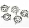 100 sztuk Stop Pentagram Pentacle Star Charms Antique Silver Charms Wisiorek Dla Naszyjnik Biżuteria Wykrycia Ustalenia 31x28mm