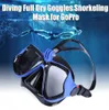 Wide View Diving Scuba Snorkel Goggles Swimming Mask for GoPro Tempered glass lenses adopt anti-fog treatment for clear underwater vision