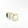 Fashion gold Plated 3 color natural stone ring white blue Turquoise ring for women jewelry