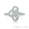 Dorapang 100% 925 Gümüş Orijinal Geometrik Glitter Zirkon Yüzük Balık Yay Yüzüğü Gül Altın Yüzük Kadın Hediye Orijinal Jewelry307T
