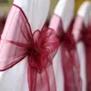 Cute Organza Ślub Krzesło Sashes Łuki Pokrywa Ślub Chiavari Krzesło Decor White Ivory Krzesło Sashes DIY Przyjęcie Zaręczynowe Odbiór Łuki