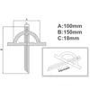 Freessipping 100 * 150 mm Angle Réglable Rotracteur Protracteur en acier inoxydable Angle d'angle outils d'étrier
