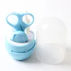 4pcs / set bébé soins mignonne manucure ensemble en acier inoxydable coupe-ongles ciseaux kit de coupe pour enfants enfants avec boîtier en plastique couleur boîte de paquet