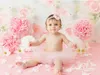 Numérique imprimé rose papier fleurs bébé fille photographie toile de fond nouveau-né Photoshoot accessoires enfants fête d'anniversaire Photo fond