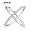 ZORCVENS 2018 nouvelle conception bague infini avec 36 pièces Micro pavé CZ mode femmes couleur argent anneaux en gros