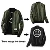 New Bomber Jackets Men's Autumn Winter Fashion Overcoat Army Green/Black Thin Slim Fit Men Wind Breaker Plus Size Coat M-4L