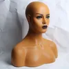 مكياج جديد Black Lip Fiberglass African African Female Black Donquin head bust for lace wigs display227k8307299