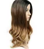 Cheveux longs bouclés brun clair résistant à la chaleur synthétique Cos femmes perruques de cheveux