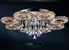 Modern Led Crystal Ceiling Light Crystal Chandeliers 1/3/5/6/7/8 Rings Clear/Amber Crystal for Foyer Living Room Bedroom