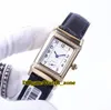 Girlfriend Gift Reverso Swiss Quartz White Dial Rose Gold Diamond Bezel Womens Watch Leather Strap Fashion Lady Wristwatches