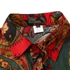 1 stks Mannen Casual Gedrukt Slim Fit Shirts Lange Mouwen Jurk Shirts Groene Rode Kleuren M-3XL