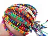 PCS Kolorowe hurtowe drewniane koraliki Braid ręcznie robione Bracelety przyjaźni dla kobiet mężczyźni Dzieci Charm Bangle Biżuteria Regulowana lars22